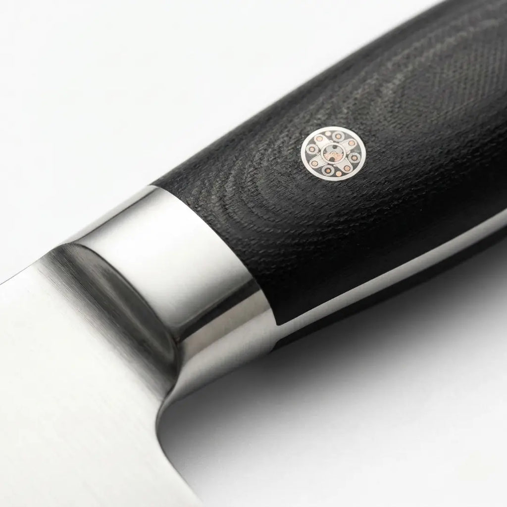 Kaminari 7-inch santoku knife handle close-up detail