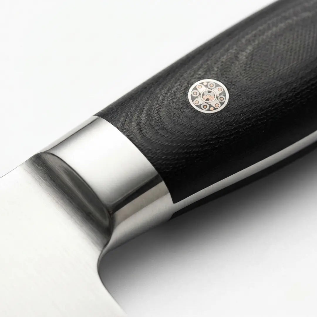 Kaminari 7-inch santoku knife handle close-up detail