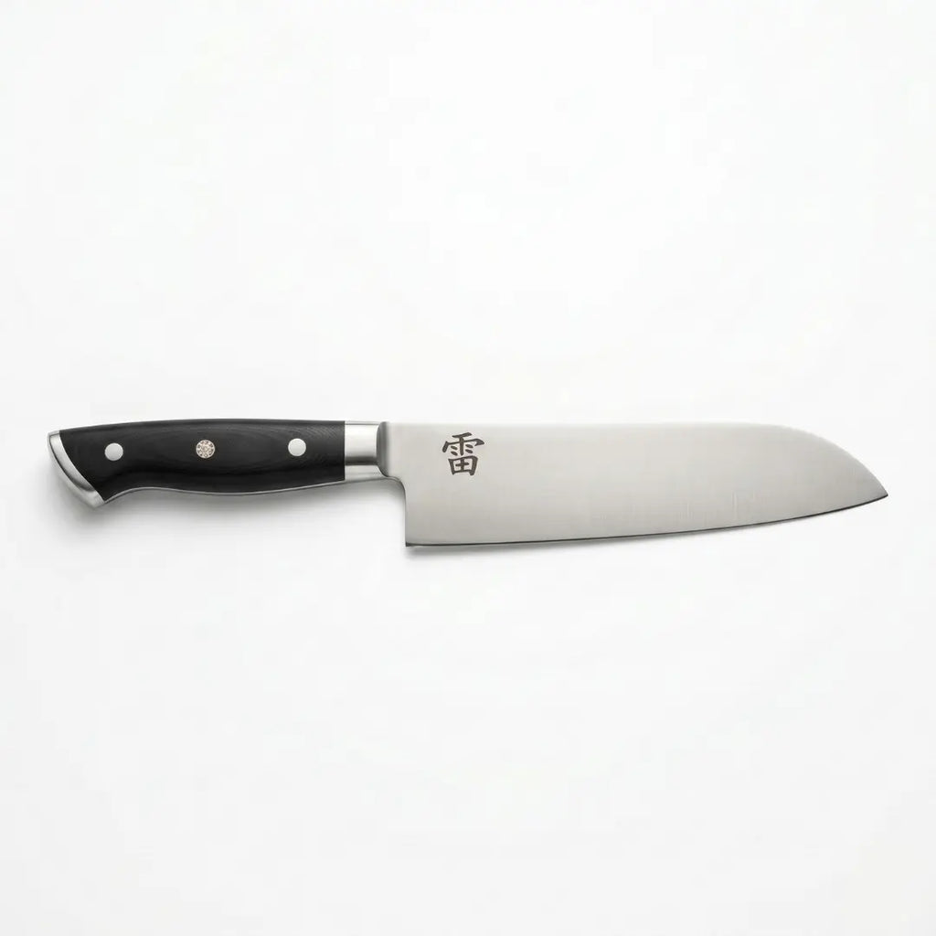 Kaminari 7-inch Japanese santoku knife full product view