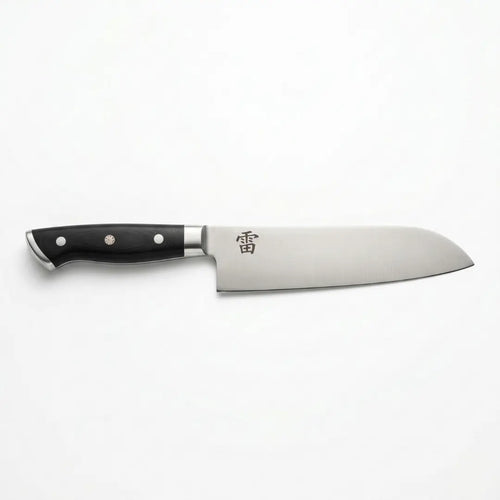 Kaminari 7-inch Japanese santoku knife full product view