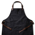 Kaminari professional canvas chef apron dark color front view